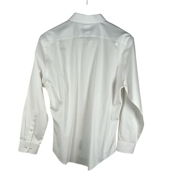 Nordstrom Trim Fit Royal Oxford Solid White Dress Button Down Wrinkle Free 32-33 - Picture 2 of 9